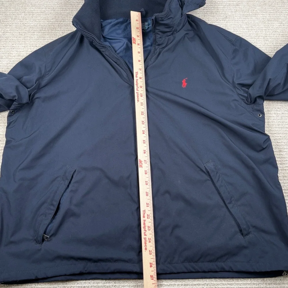 Polo Ralph Lauren Pack Hooded Windbreaker Jacket Mens XXL Navy Blue VTG